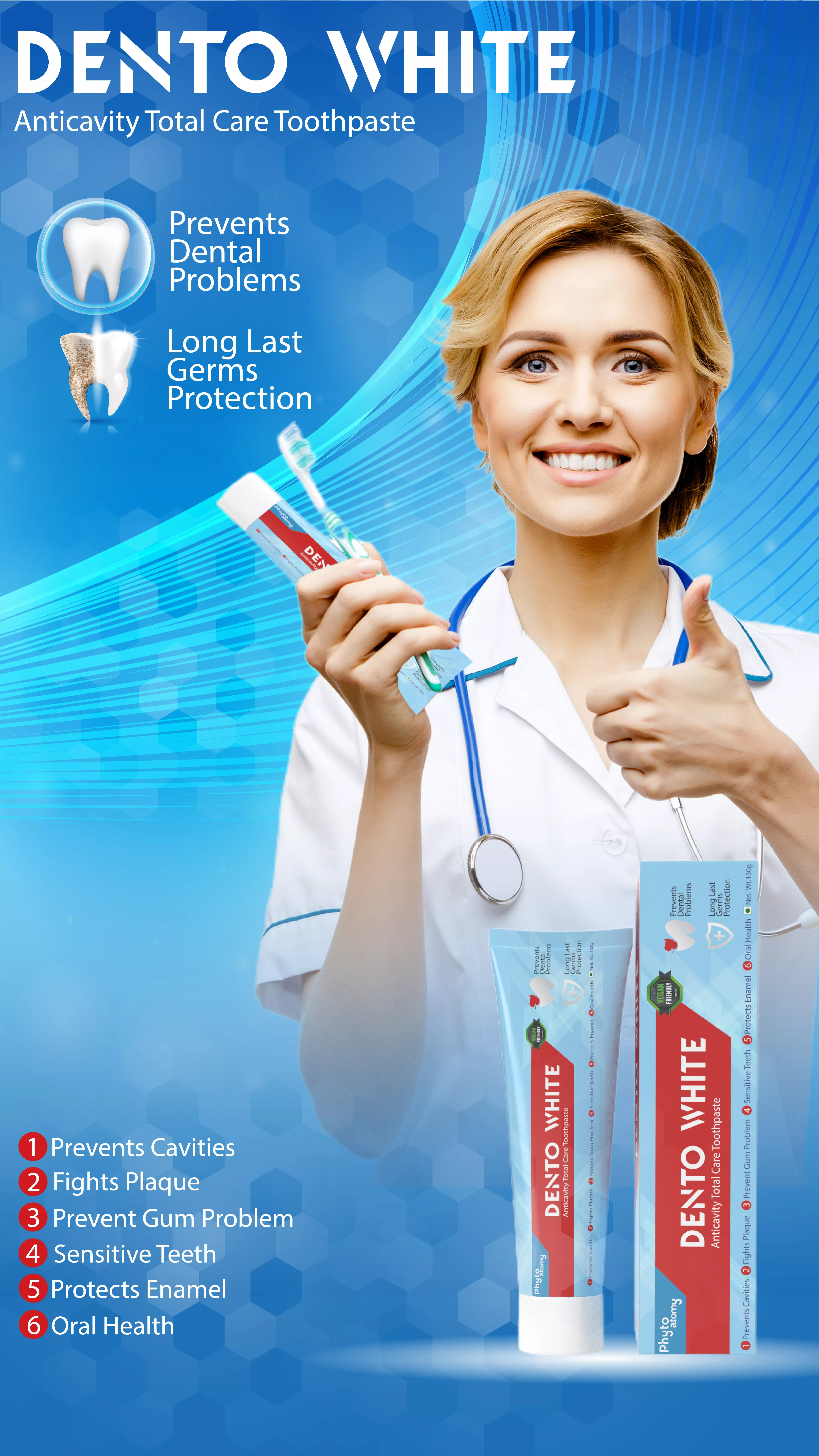 RBV B2B Dento White Tooth Paste (150g)-40 Pcs.